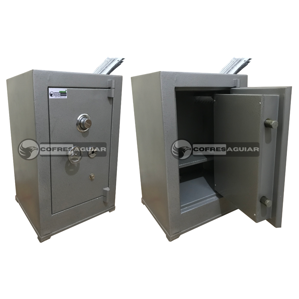 Cofre Mecânico Concretado - Boca de Lobo (Urna) de 60 cm | C/ 01 (Uma) Fechadura Tetra -Chave | C/ 01 (Uma) Prateleira Removível