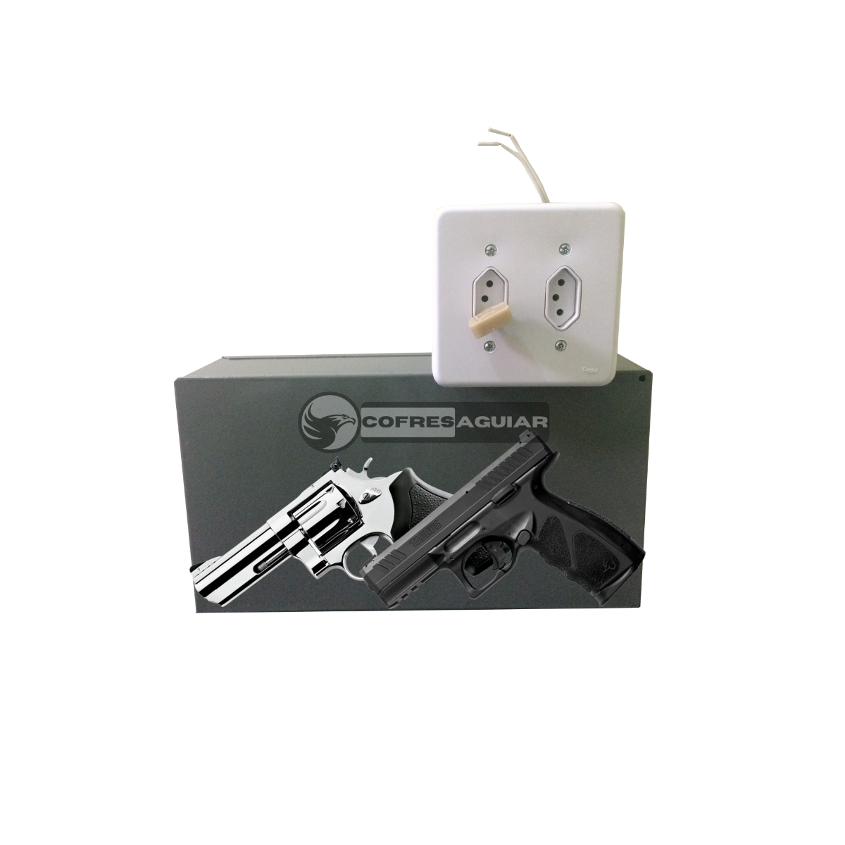 Cofre Sem Concreto de Embutir em Parede - Tomada (Mod. Padrão 3L) para Arma de Pequeno Porte (Curta) — Pistolas/Revólveres Calibre 38